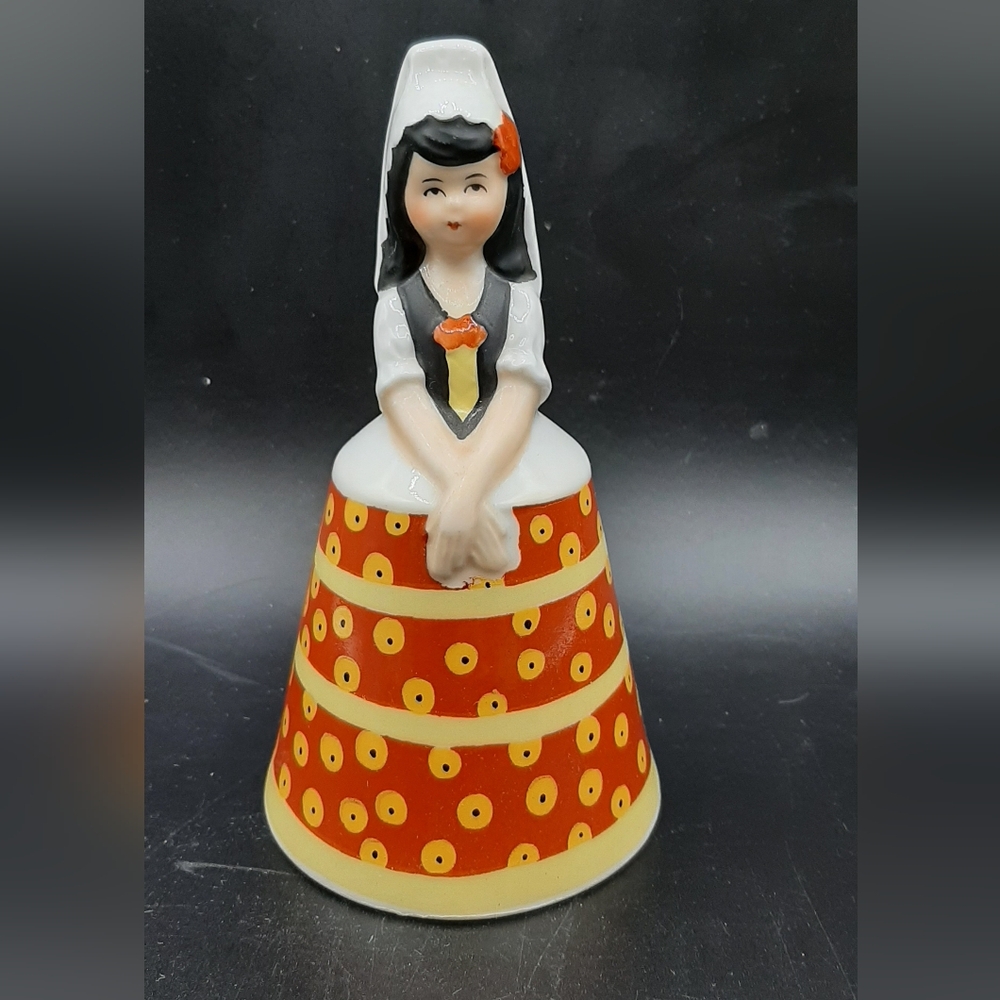 Vintage Schmid Bros Girl Bells Of The World Spanish Girl Made in Japan